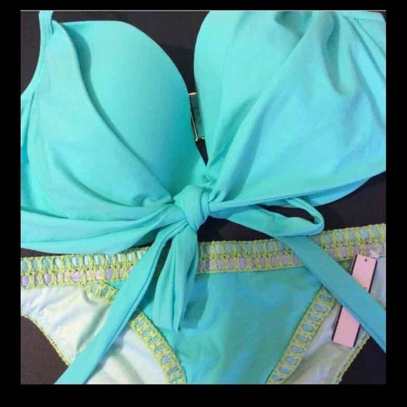 Nwt VS 32ddd,34DD/M WRAP BIKINI SEAFOAM GLOW - Picture 2 of 3
